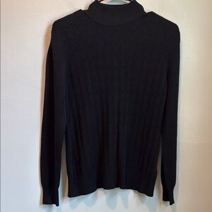 Love Scarlett Medium Black Ribbed Women's Turtleneck Sweater